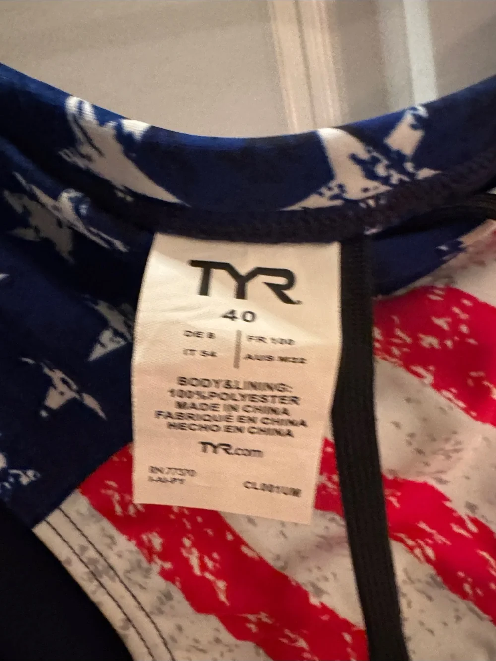 TYR Men's USA Flag Swim Briefs - Red, White, Blue with USA 🇺🇸 H20 Polo logo.